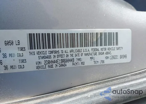 2009 Dodge Grand Caravan Se from USA, damaged, VIN 2D8HN44E19R600449